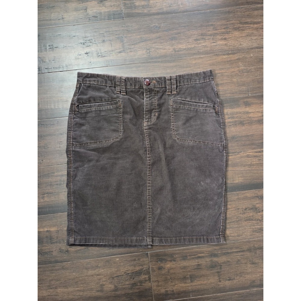 Vintage Old Navy Brown Corduroy Mini Pencil Skirt Size 6 Cotton Stretch‎ Y2K